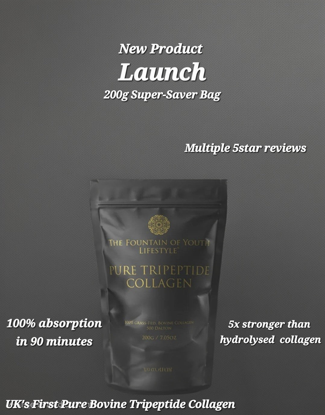 Exclusive Pure Bovine Tripeptide Collagen 200g 500 Dalton