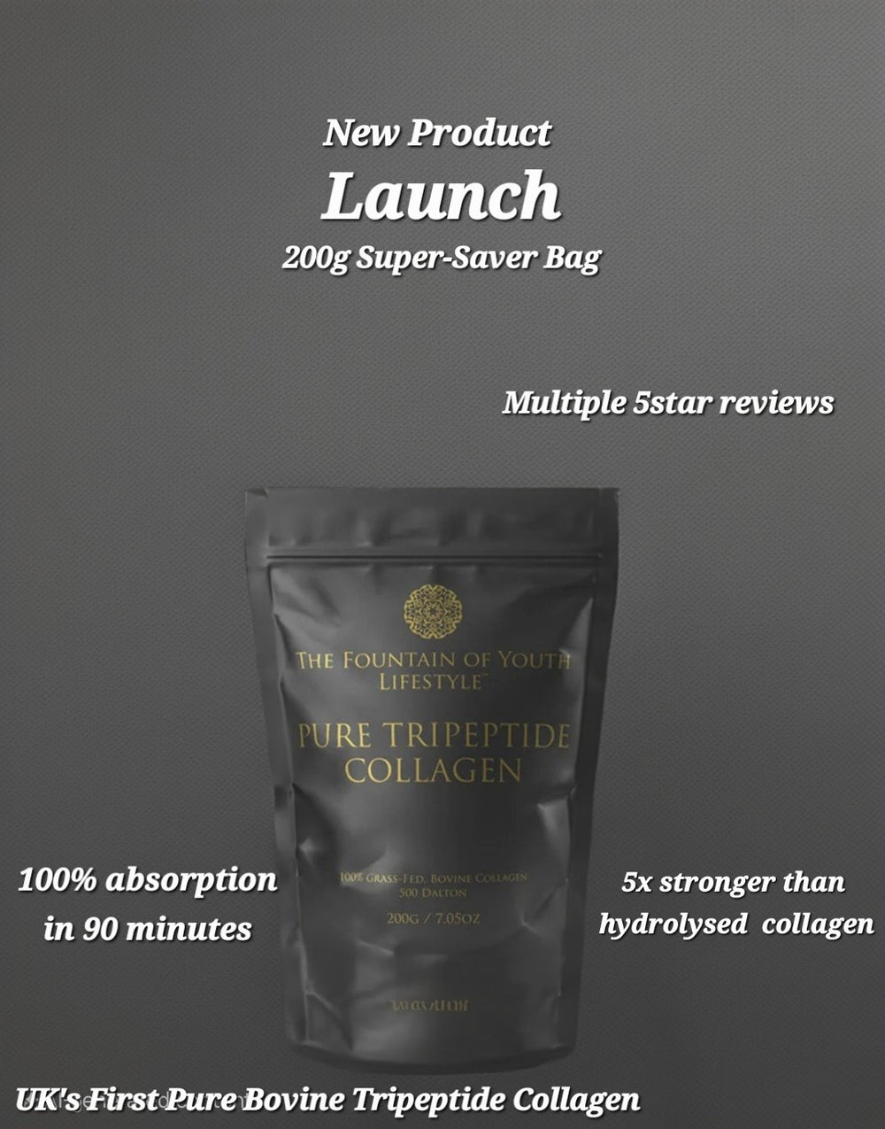 Exclusive Pure Bovine Tripeptide Collagen 200g 500 Dalton